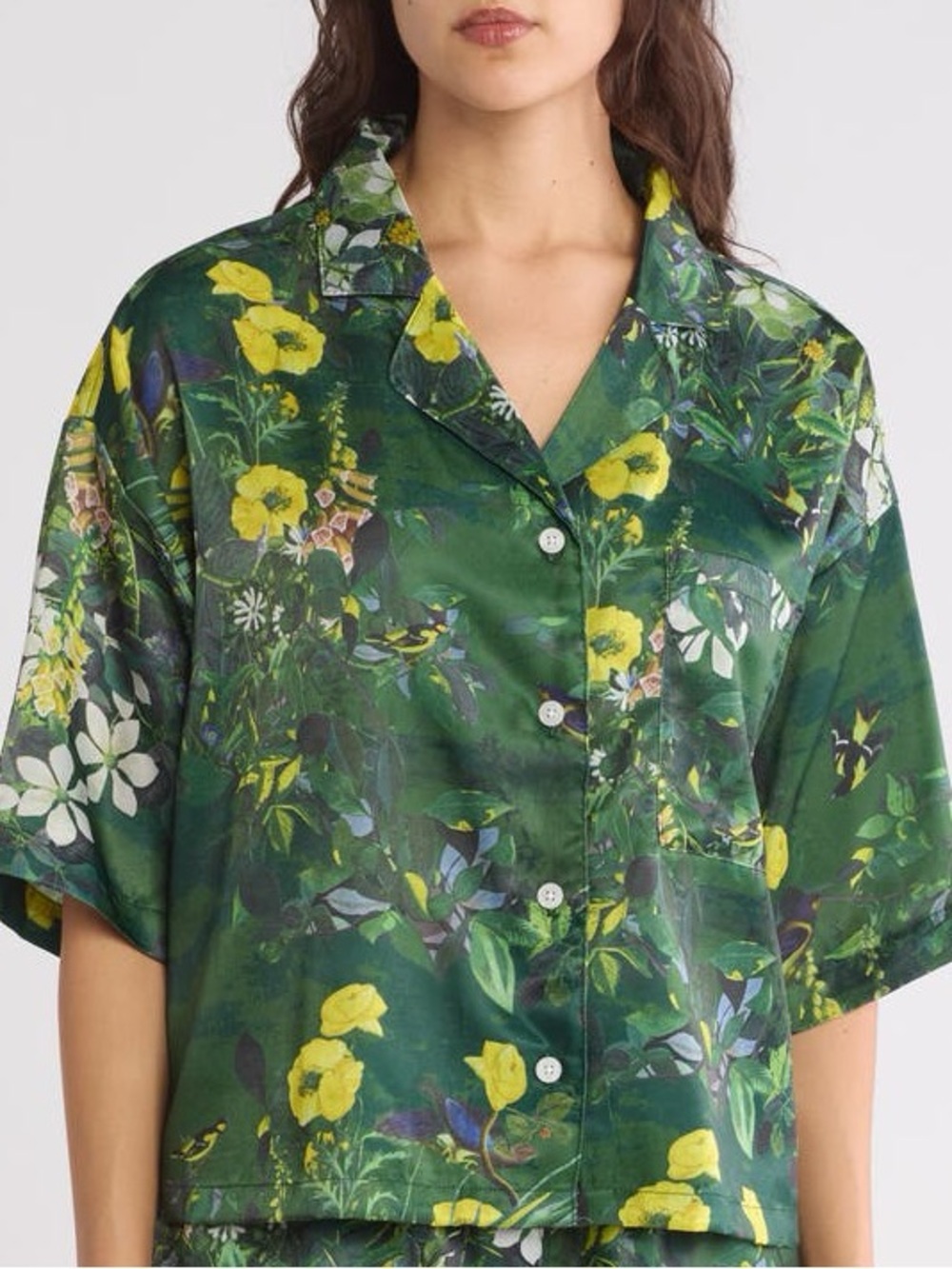 Ted Baker Flourish Boxy Pajama Top - Floral Short Sleeve - Medium
